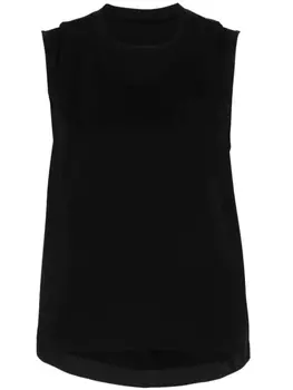 sacai футболка со складками, черный