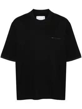 sacai футболка со вставками, черный