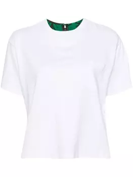 sacai футболка со вставками и цветочным принтом, белый