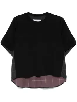Sacai футболка в стиле колор-блок, черный