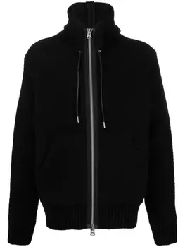 sacai худи на молнии, черный