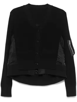 Sacai кардиган со вставками, черный