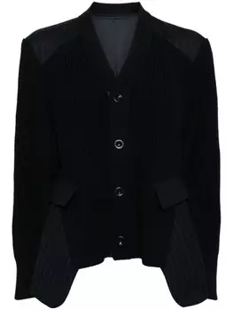 Sacai кардиган со вставками, синий