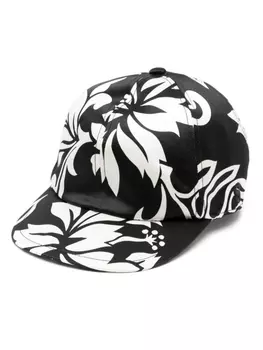 Sacai кепка с цветочным принтом, черный