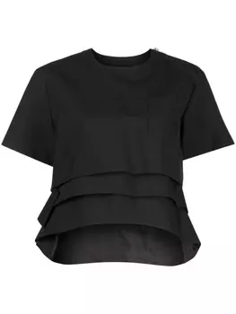 sacai многослойная футболка, черный
