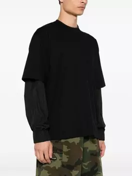 Sacai многослойная футболка, черный