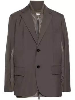 sacai многослойная куртка, зеленый