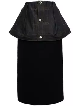 Sacai многослойная юбка, синий