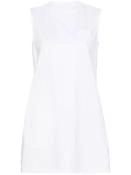 Sacai платье мини со складками, белый