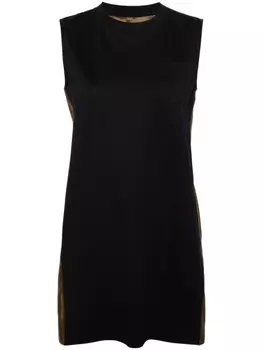 Sacai платье мини со складками, синий