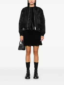 Sacai платье мини в клетку Windowpane, черный