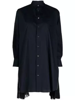 sacai платье-рубашка длины мини с молниями, синий