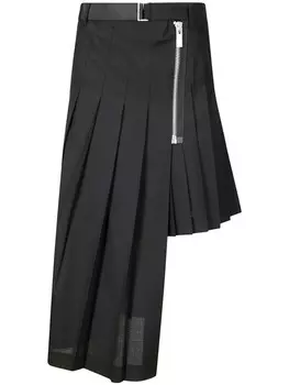 Sacai плиссированная юбка, черный