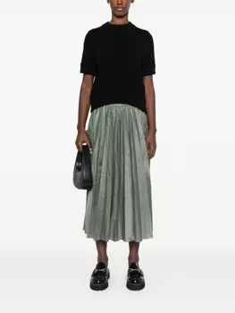 Sacai плиссированная юбка миди, зеленый