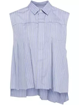 Sacai полосатый топ на пуговицах, синий