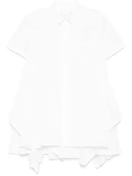 Sacai поплиновое платье мини, белый