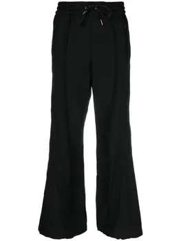 sacai прямые брюки с полосками, черный