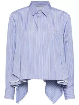 sacai рубашка асимметричного кроя, синий