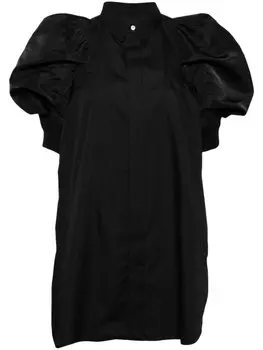 Sacai рубашка из хлопкового поплина и нейлонового твила, черный