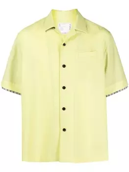 sacai рубашка оверсайз с короткими рукавами, желтый