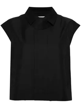 sacai рубашка с рукавами кап, черный