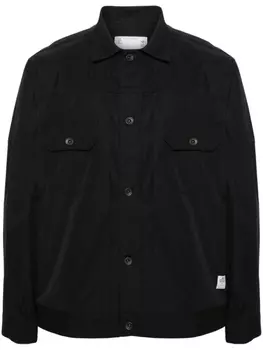 sacai рубашка с защипами, черный