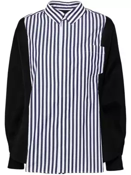 Sacai рубашка со вставками, синий