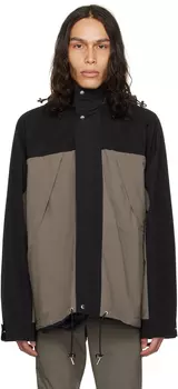 sacai Серо-коричневая матовая двусторонняя куртка