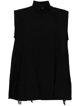 Sacai шифоновая рубашка, черный