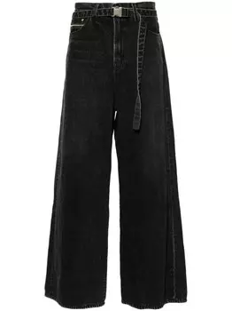 Sacai широкие джинсы, черный