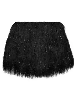 Sacai шорты с бахромой, черный