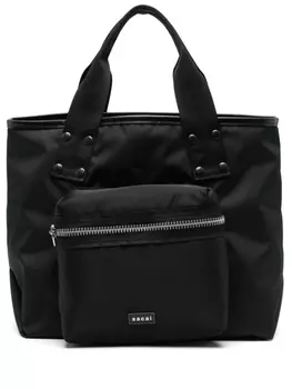 sacai сумка-тоут среднего размера, черный