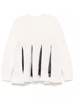 Sacai толстовка с бахромой, серый