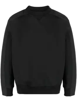 sacai толстовка с длинными рукавами и молнией, черный