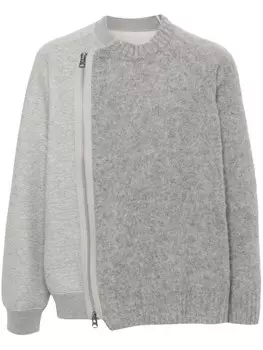 Sacai толстовка с панельным дизайном, серый
