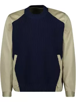 Sacai толстовка со вставками, нейтральный