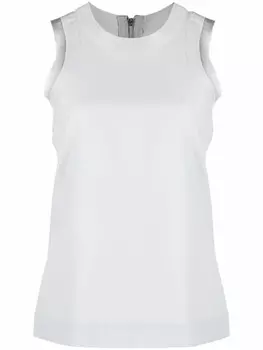 Sacai топ с контрастной окантовкой, серый