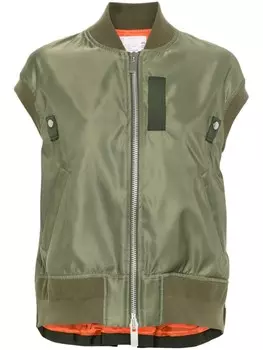 Sacai топ со складками, зеленый