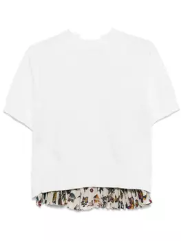 Sacai топ со вставками, белый