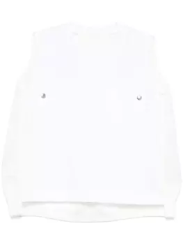 Sacai топ со вставками, белый