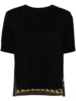 Sacai трикотажный топ с принтом, черный