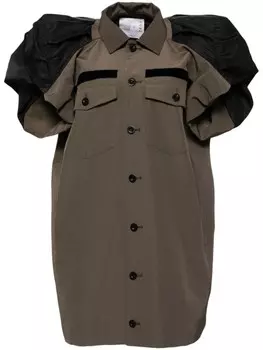 Sacai твиловое платье, коричневый