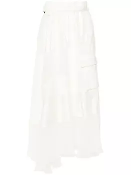 sacai юбка асимметричного кроя, нейтральный цвет