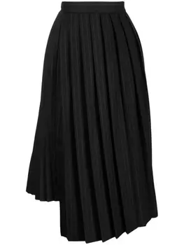 sacai юбка асимметричного кроя в тонкую полоску, черный