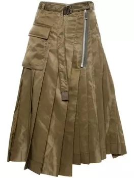 Sacai юбка из твила, зеленый