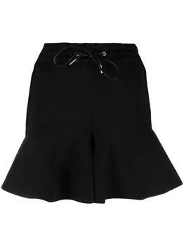 sacai юбка мини с оборками, черный