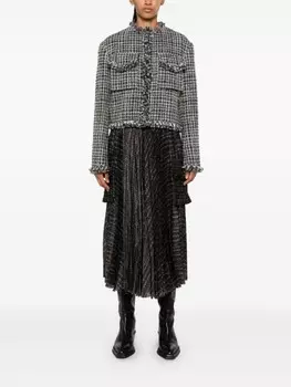 Sacai юбка с абстрактным узором, черный