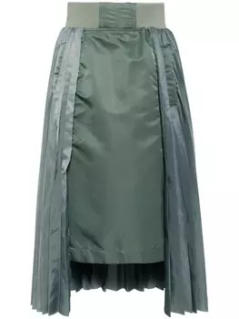 Sacai юбка со вставками, зеленый