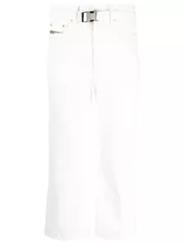 sacai укороченные джинсы средней посадки, белый