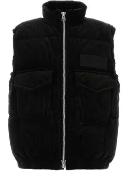 Sacai вельветовый жилет с подкладкой, черный